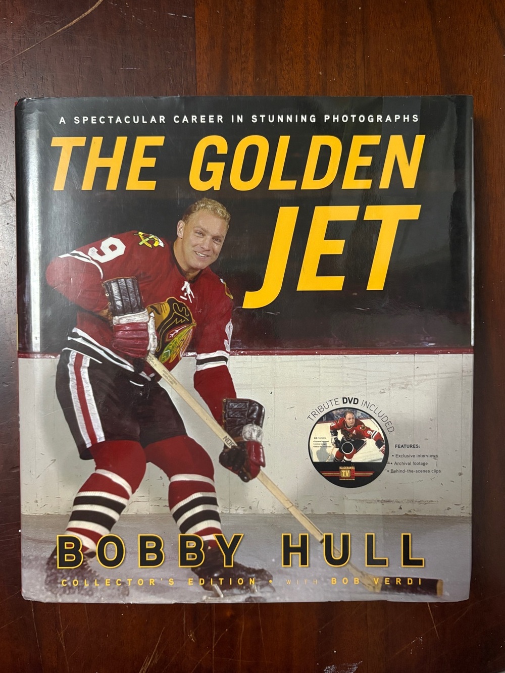 Bobby Hull The Golden Jet Hardcover Book "HOF 1983" Blackhawks NO DVD
